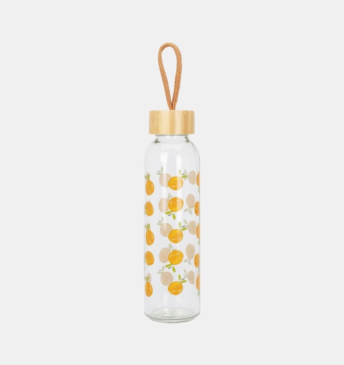 Glass Fruit-print Bottle