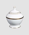 Gold-rimmed Porcelain Sugar Box