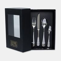 Home Deco and More Stainless Steel 18/0 Shiny Silver 24-piece Cutlery Set, Packshot View