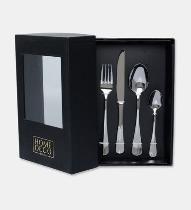 Home Deco and More Stainless Steel 18/0 Shiny Silver 24-piece Cutlery Set, Packshot View