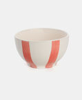 Siaki Stoneware Handpainted Stripes Bowl, Orange, Packshot View