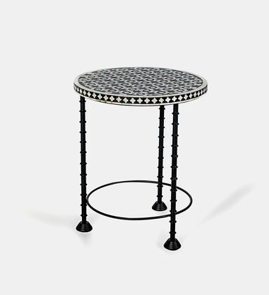 Home Deco and More Chess Iron Side Table, Packshot View