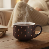 Home Deco and More Hearts Design Handled Mug, Packshot View