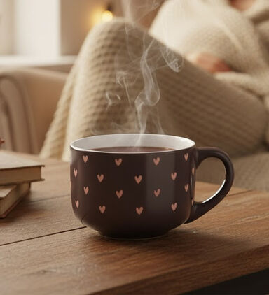 Home Deco and More Hearts Design Handled Mug, Packshot View