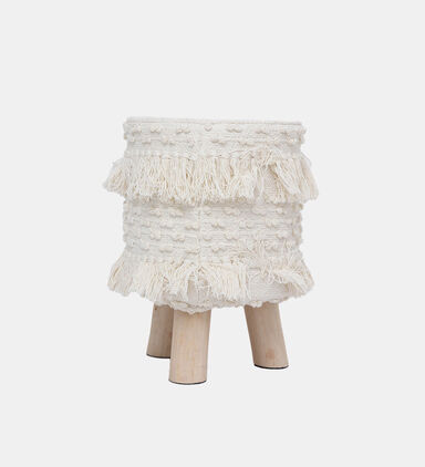 Home Deco and More Shirly Cotton Round Stool, Packshot View