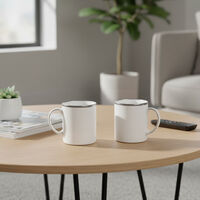 Home Deco and More Silver-rimmed Porcelain Mug, Packshot View