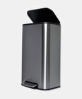 Home Deco and More Soft Close Fingerprint Proof Pedal Bin, Silver, 30-l, Packshot View