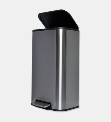Home Deco and More Soft Close Fingerprint Proof Pedal Bin, Silver, 30-l, Packshot View
