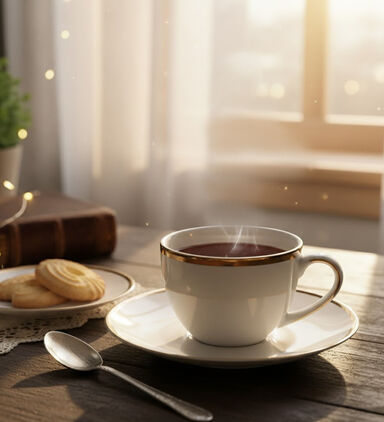 Home Deco and More Gold-rimmed Tea Cups 6-piece Set, Packshot View