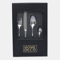 Home Deco and More Stainless Steel 18/0 Shiny Silver 24-piece Cutlery Set, Packshot View