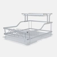 Aluminum Two-levels Dish Drainer - 57.6 X 38 X 27 Cm