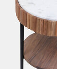 Home Deco and More Acacia Wood Ribbed Side Table, Packshot View