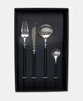 Home Deco and More Stainless Steel 18/10 Matt-finish 24-piece Cutlery Set, Black, Packshot View