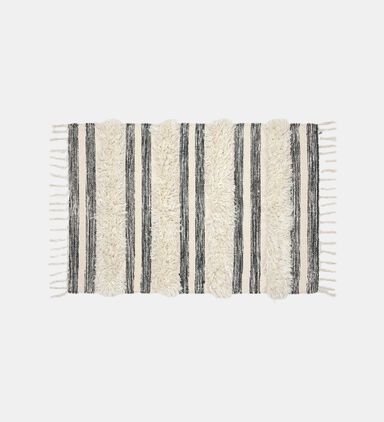 Radika Fabric Square Fringe Rug
