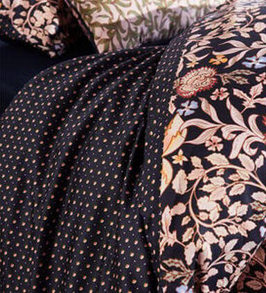 Essenza Ophelia Cotton Satin Duvet Cover, Blue, 200x220-cm, Packshot View