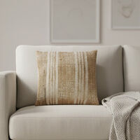 Home and Styling Stromp Jute Filled And Vaccumed Cushion, Beige, Packshot View