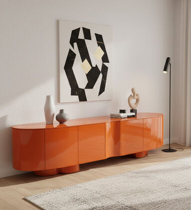 Home Deco and More Tokyo Tv Iron Unit, Orange, 220x50x51-cm, Packshot View