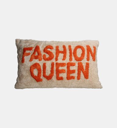 Kersten Fashion Queen Inscribed Rectangular Cotton Throw Pillow, Packshot View
