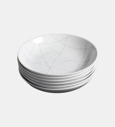 Home Deco and More Grafik Porcelain Soup Plate 6-piece Set - 20 Cm, Packshot View