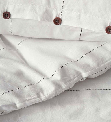 Marco Polo Simla Cotton Linen Bed Set, White, 140x220-cm, Packshot View