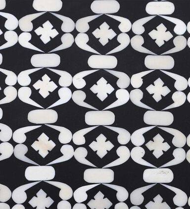 Home Deco and More Chess Round Iron Coffee Table, Packshot View