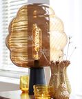 Light and Living Misty Glass Table Lamp, 45x45x64-cm, Brown, Packshot View
