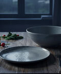 Home Deco and More Ceramic Trimmedmed Dinner Plate, Packshot View