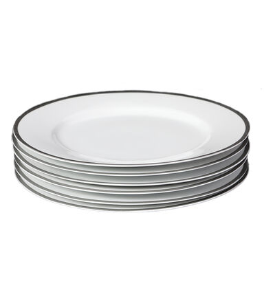 Silver-rimmed Soup Plates 6-piece Set - 20 Cm