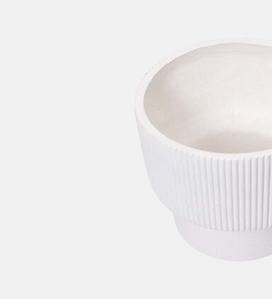 Fiber Clay Ribbed Top Planter