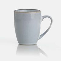 Ceramic Black Trim Handled Mug