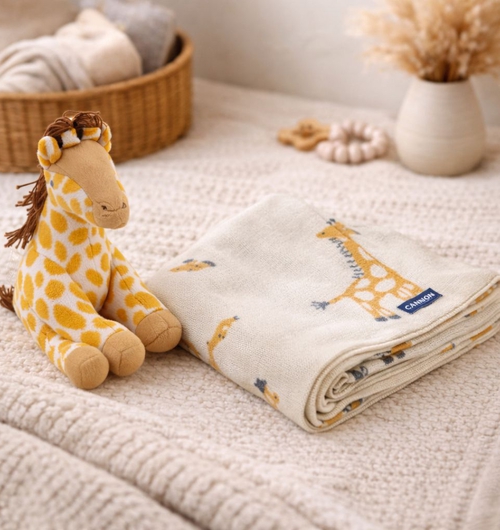 Knitted Cotton Blanket Toy Pair