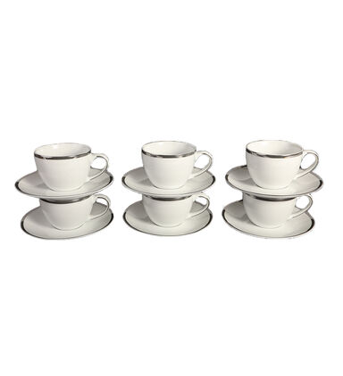 Silver-rimmed Cups 6-piece Set