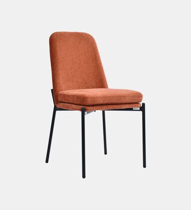 Home Deco and More Sky Plywood Steel Dining Chair, Brick, Packshot View