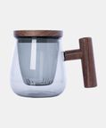 Wooden Handle Tea Mug 2-piece Set - 13.5x9x8 Cm
