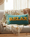 Kersten Relax Inscribed Rectangular Cushion, Packshot View