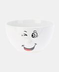 Stoneware Smiling Face Round Bowl