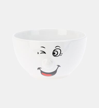 Stoneware Smiling Face Round Bowl