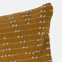 Home and Styling Cotton Embroidered Square Filled And Vaccumed Cushion, Yellow, 45x45-cm, Packshot View