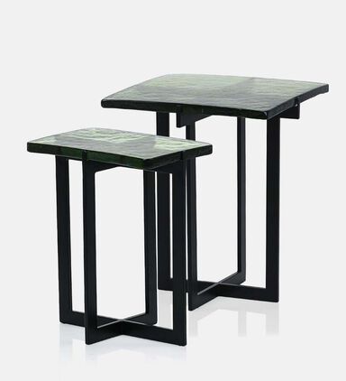 Home Deco and More Delta Glass Side Table 2-piece Set, Packshot View
