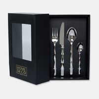 Home Deco and More Forge Stainless Steel 18 0 Shiny-finish 24 Piece Cutlery Set, Packshot View