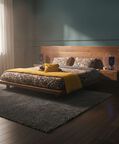 Home Deco and More Ethnic Acacia Wood King Bed, Packshot View