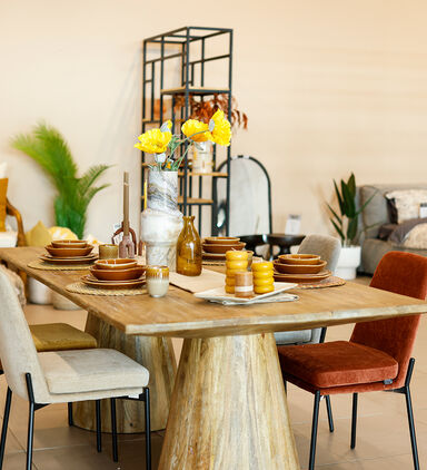Home Deco and More Pine Mango Wood Dining Table, Packshot View