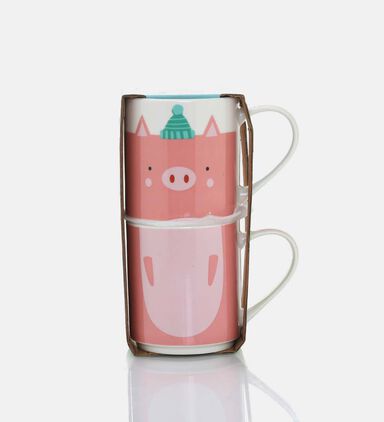 Home Deco and More Porcelain Animal Mugs 2-piece Set, Packshot View