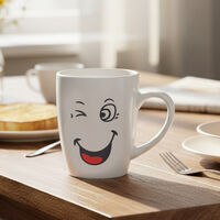 Home Deco and More Stoneware Smiling Face Mug, Packshot View