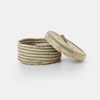 Straw Lidded Baskets