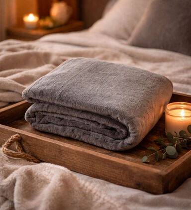 Home Deco and More Acro Cotton Acrylic Throw, Blue, Packshot View