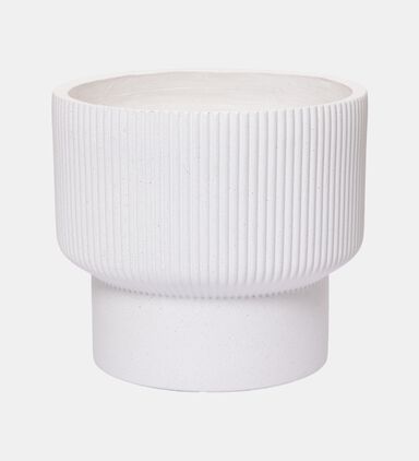 Fiber Clay Ribbed Top Planter