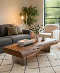 Home Deco and More Austin Acacia Wood Low Coffee Table, Packshot View