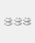 Silver-rimmed Coffee Cup 6-piece Set