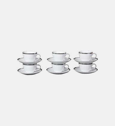 Silver-rimmed Coffee Cup 6-piece Set